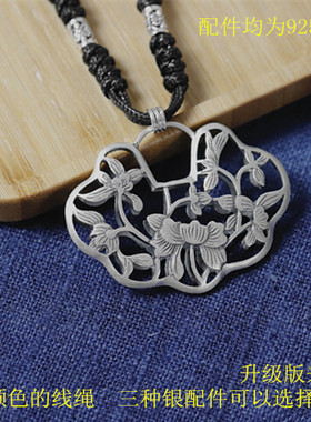民族风短款手工镂空花秋冬银项链