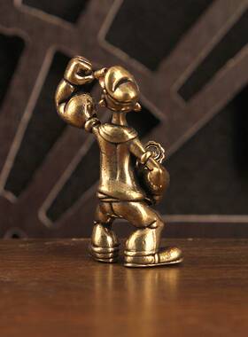 黄铜实心大力创意水手创意办公桌茶台艺术品摆件装饰车载居家桌面