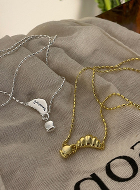 高级感金属吊坠项链女韩国小众复古个性简约百搭气质颈链锁骨链