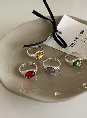 高级感不规则金属开口戒指女韩国小众设计复古个性简约百搭指环