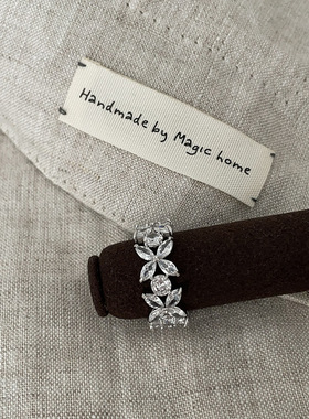 轻奢高级感锆石花朵开口戒指女个性独特精致时尚优雅百搭指环戒子