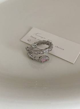 轻奢锆石开口戒指女设计感小众复古个性简约百搭气质时尚指环戒子