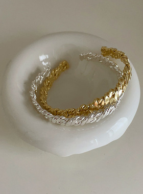 高级感不规则金属手镯女小众设计感复古个性简约百搭气质时尚手饰