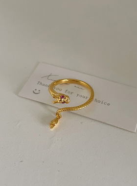 神龙摆尾龙年本命年金属开口戒指女小众设计高级个性气质指环戒子