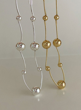 高级感大小金属球项链女小众设计复古个性百搭气质时尚颈链锁骨链
