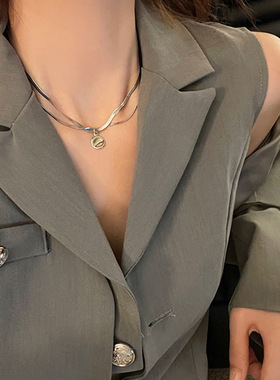 极简冷淡风双层蛇骨链项链女韩国个性简约百搭气质时尚颈链锁骨链