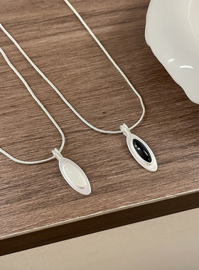 冷淡风水滴猫眼石项链女小众设计感简约时尚气质百搭颈链锁骨链