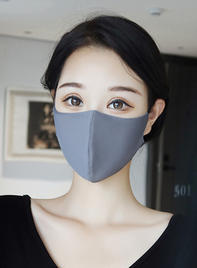 3d立体口罩春秋季纯色纯棉可水洗可调节双层透气防尘防风保暖防晒