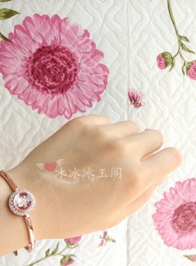 镀18k玫瑰金紫荆花手链唯美豪华