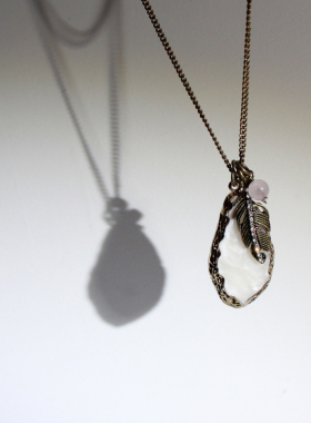 吊坠流苏复古羽毛毛衣链复古合金