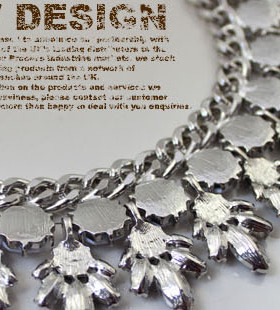 克拉艺术表演黑白色夸张毛衣项链