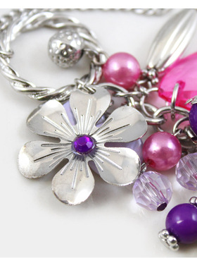 欧美风质感粉紫色水滴流苏坠饰品