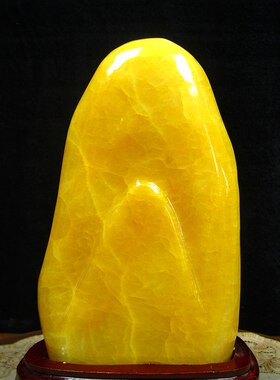天然黄玉石禅意镇宅平安摆件