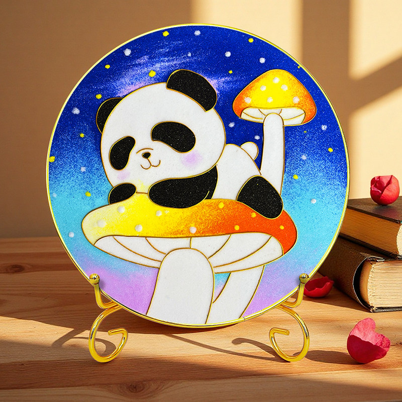 掐丝珐琅画diy手工材料包 粉玫瑰团建暖场活动学生手工非遗国潮 - 图0