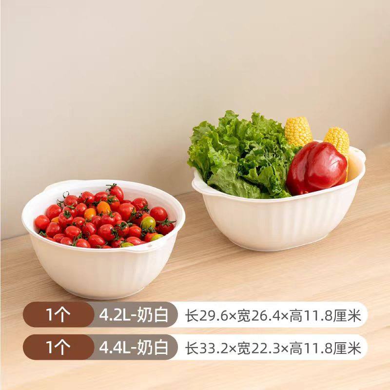 禧天龙沥水篮洗菜盆双层加厚厨房家用洗水果淘米菜篮子滤水盆客厅,淘宝优惠券,粉丝福利购,淘宝优惠卷
