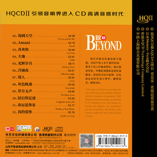 天艺唱片区瑞强《致敬Beyond》HIFI发烧高品质HQCDII新专辑 - 图3