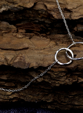 韩版ins小众设计感双环项链