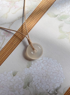 正品天然白玉髓平安扣吊坠圆润通