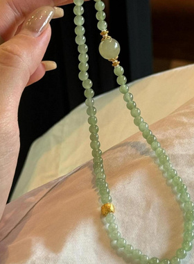 天然和田玉4mm双圈手链叠戴复古