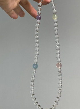 新款多巴胺彩色多宝水晶手链天然