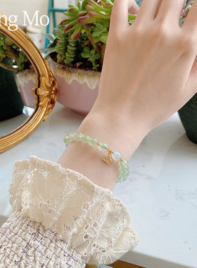 天然水晶葡萄石手链月光女款强荧