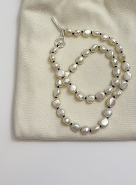 小众简约百搭手工天然巴洛克异型珍珠项链锁骨链