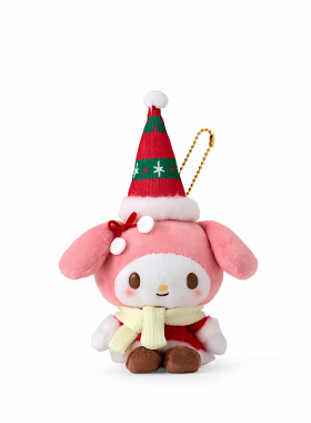 日本正版HelloKitty可爱圣诞帽毛绒公仔挂件kt猫生日礼物摆件装饰
