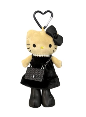 正版HelloKitty贵妇贝雷帽长腿公仔包挂件kt毛绒玩偶可爱装饰礼物