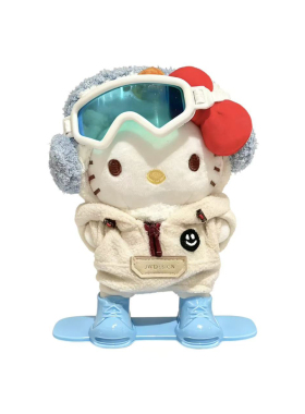 日本正版HelloKitty护目镜玉桂狗滑雪公仔包挂件kt猫卡通玩偶摆件