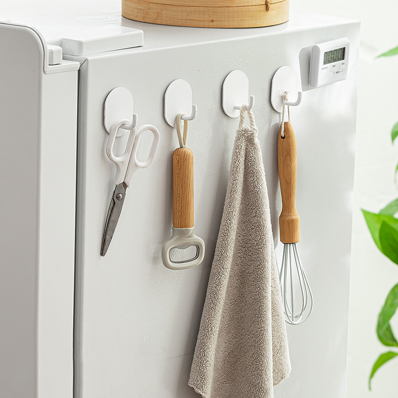 冰箱磁吸挂钩免打孔冰箱侧磁铁入户门壁挂式强磁无痕粘钩强力承重 - 图0