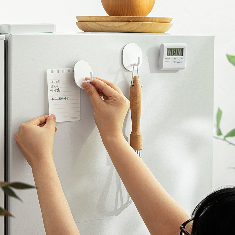 冰箱磁吸挂钩免打孔冰箱侧磁铁入户门壁挂式强磁无痕粘钩强力承重 - 图1