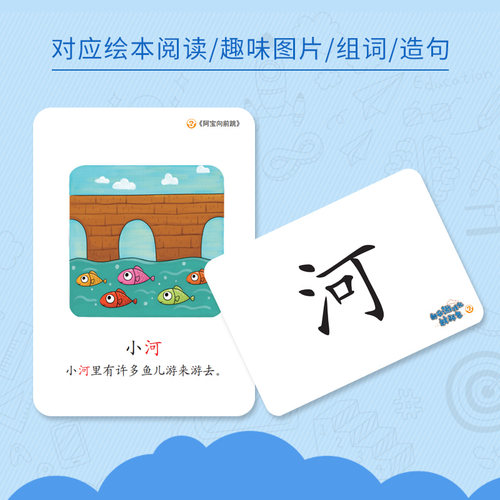 朗朗教育小字卡幼儿早教识字卡启蒙幼儿园学前识字可搭配绘本阅读 - 图1