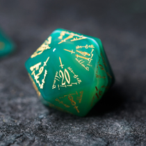 Natural Green Manau Run group dice COC dice Ksu RuDND dice genre Wen engraving customizable jewel