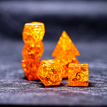 Apocalyptic yellow lightning zircon COC running group dice DND dice D20 yellow print dice ksu ruhuang clothes godlike