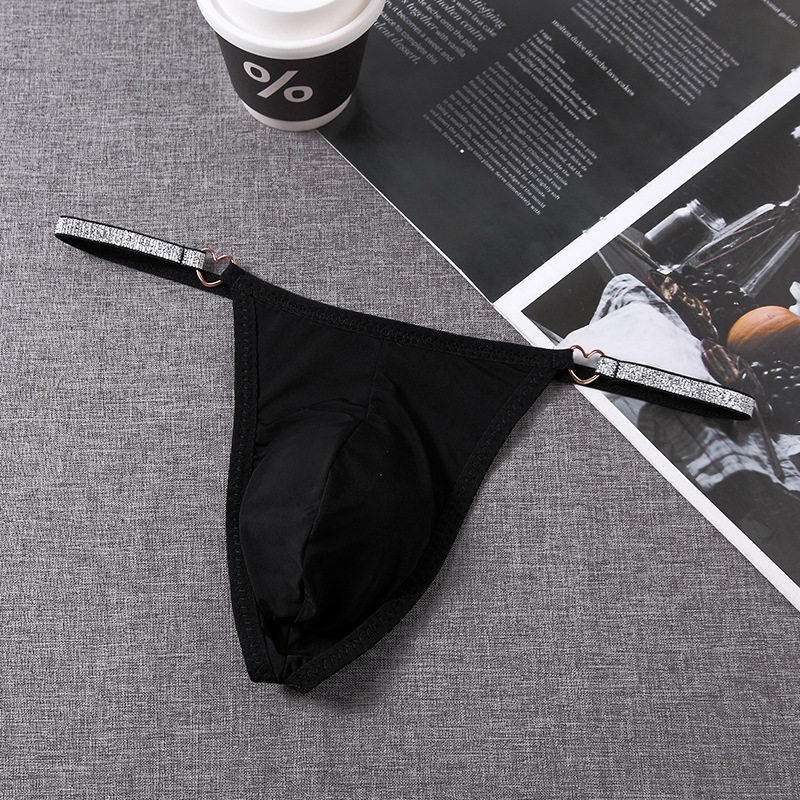 欧美外贸男丁字裤高弹银丝细带低腰男纯色T裤厂家批发M1409#,淘宝优惠券,粉丝福利购,淘宝优惠卷