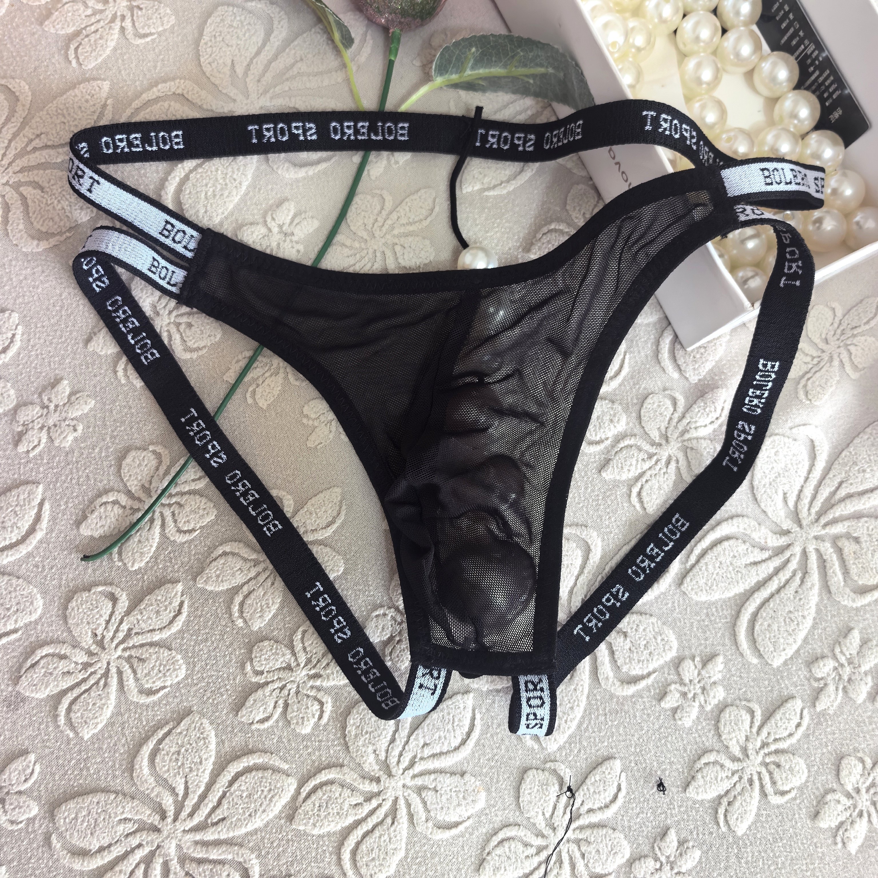 男士性感丁字裤双丁透明纱网露臀串珠子4厘米大珠另类内衣T裤,淘宝优惠券,粉丝福利购,淘宝优惠卷