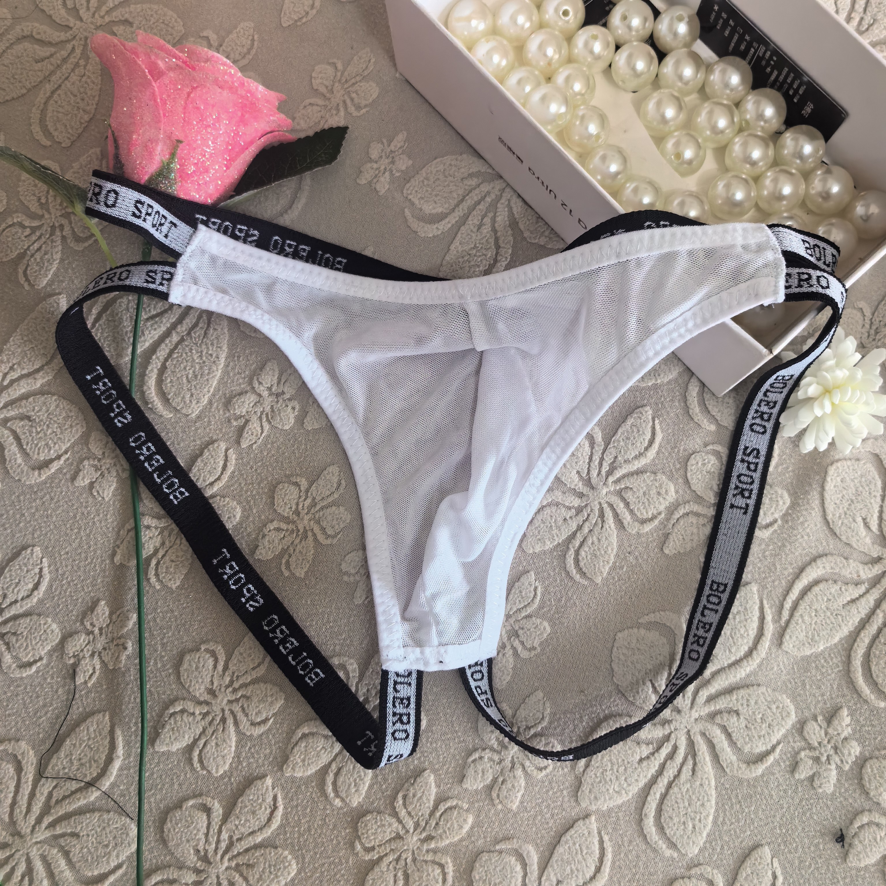 男士性感丁字裤双丁透明纱网露臀串珠子4厘米大珠另类内衣T裤,淘宝优惠券,粉丝福利购,淘宝优惠卷