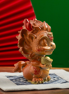 黄铜小财龙吉祥物家居摆件