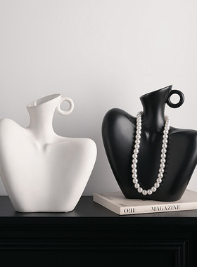 侘寂花瓶陶瓷客厅家居电视柜装饰品摆件亚跨境