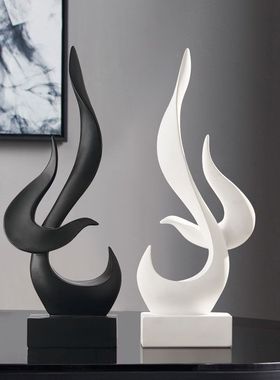 现代抽象艺术摆件客厅玄关酒柜家居装饰品简约轻奢小众摆设包邮