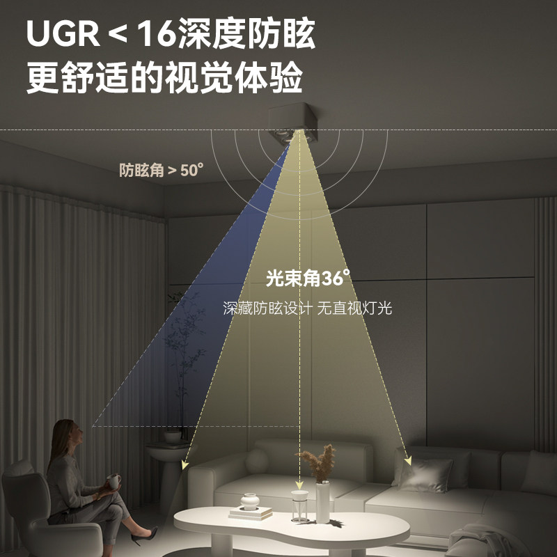 麦丹妮全光谱护眼可调角度明装射灯简约客厅无主灯四头斗胆灯防眩,淘宝优惠券,粉丝福利购,淘宝优惠卷