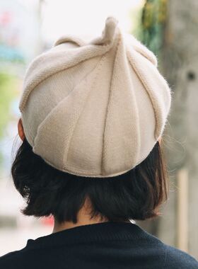 新款韩版毛线帽子扭扭奶嘴可爱包头纯色花朵针织帽尖顶女潮 冬季