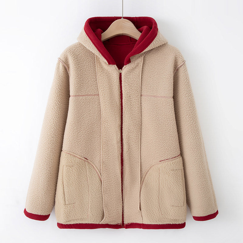 妈妈摇粒绒卫衣抓绒外套秋冬装宽松连帽中老年女装老人衣服奶奶装,淘宝优惠券,粉丝福利购,淘宝优惠卷