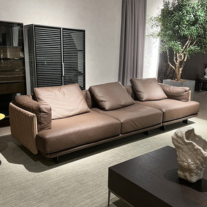 编织沙发意式轻奢极简natuzziCampus真皮现代客厅纳图兹直排沙发