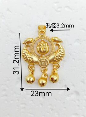 铜合金项链女款莲花鲤鱼锁项链