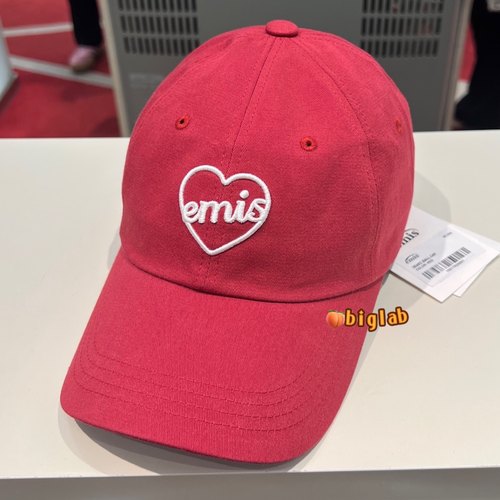 韩国正品emis帽子爱心字母刺绣鸭舌棒球帽显脸小遮阳帽男女鸭舌帽 - 图3