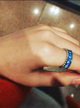 情侣撞色指环欧美风尾戒