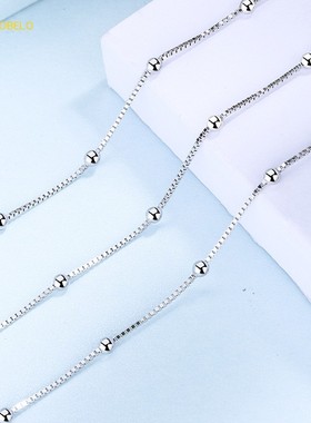 diy纯银盒子韩版锁骨链