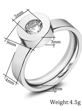 瑞铂朗新品出口欧美可换钻不锈钢戒指个性 简单精致戒指 钛钢指环