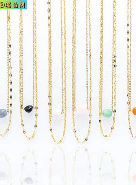 复古时尚钛钢双层项链女ins风轻奢高级感天然宝石颈链 Gem choker